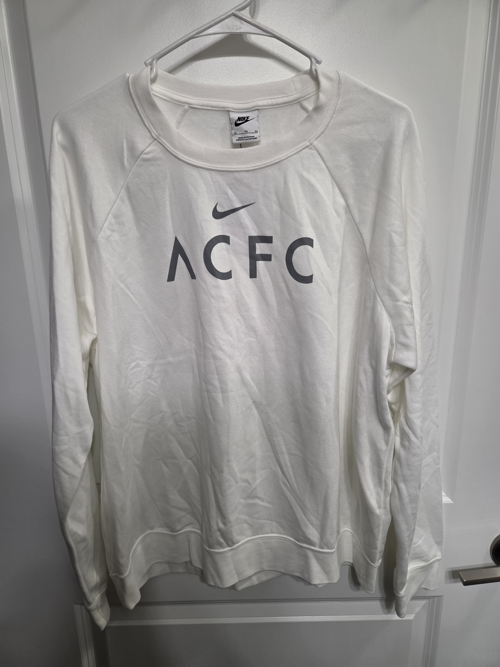 Nike ACFC White Crewneck Sweatshirt with Gray Logo
